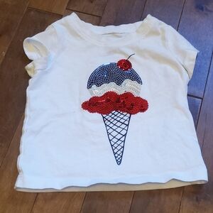 Osh Kosh Baby Girls' Sequin Short Sleeve T-Shirt, ice cream glitter, 3M